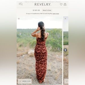 Skye Floral Burnout Velvet Dress-  Terracotta